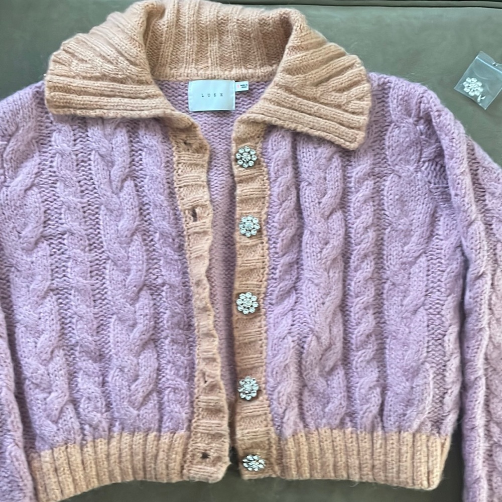Crop cardigan sweater